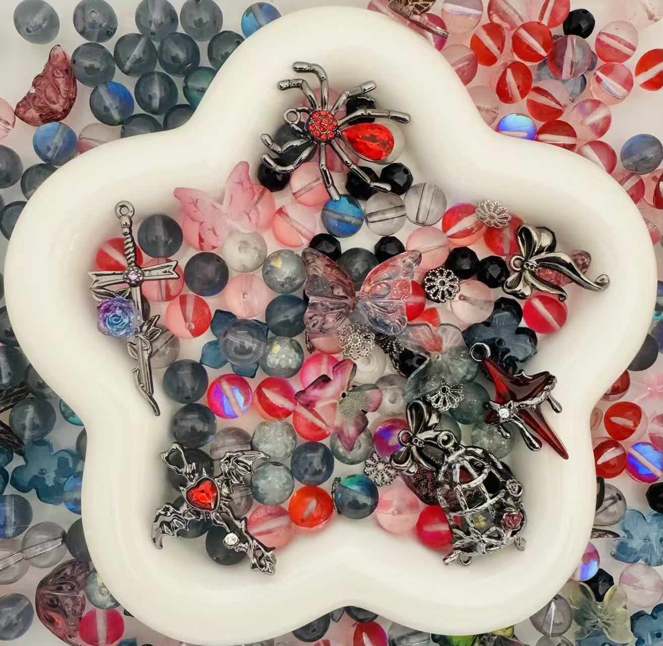 Gothic glass bead mix