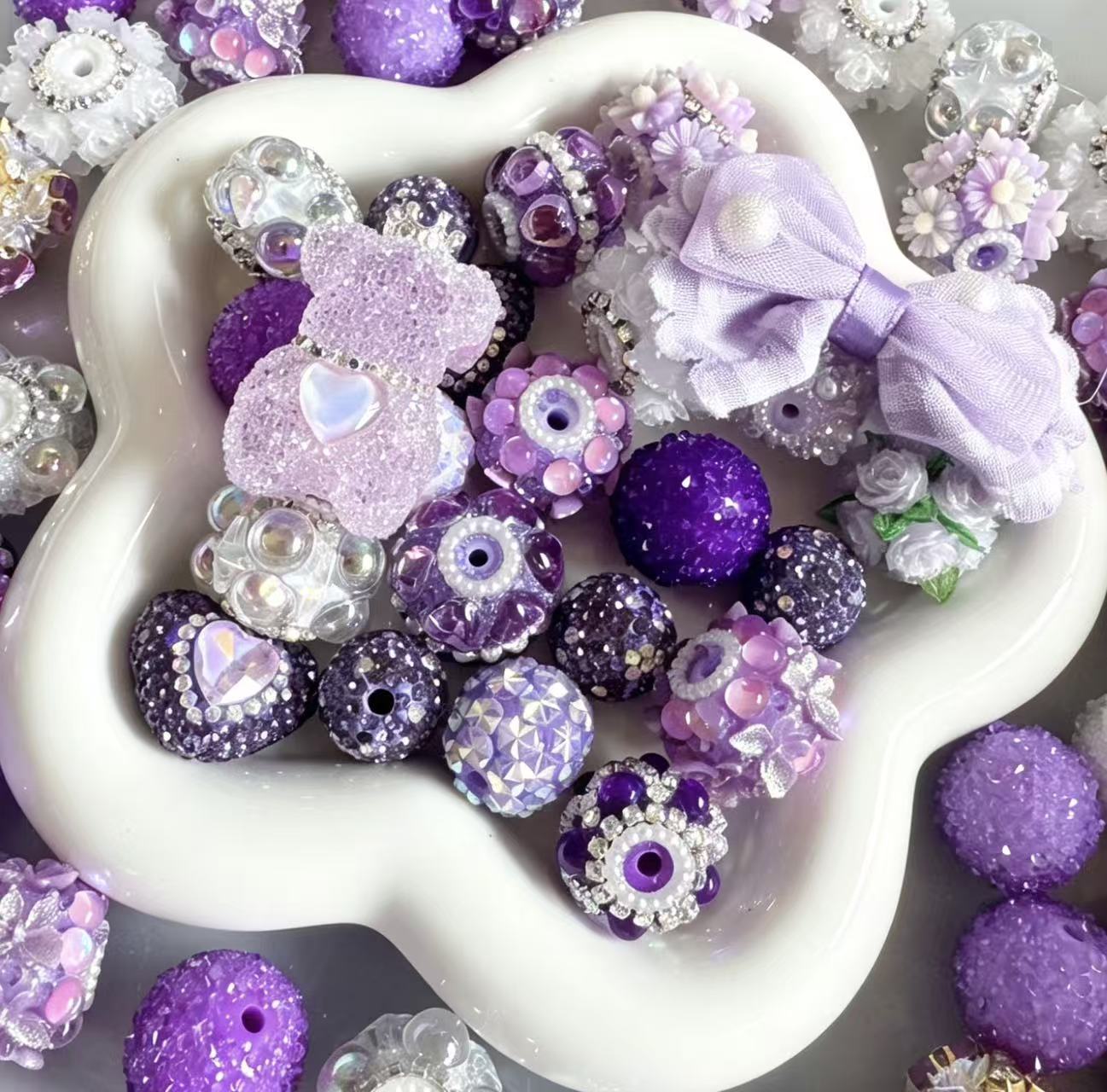 Purple Dazzling Beads Mix