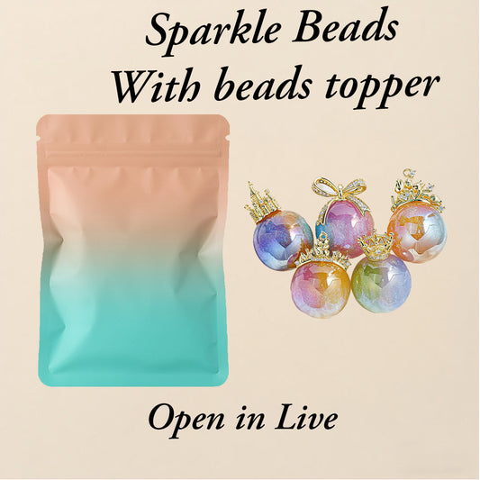 【Nieuw 💖】Glitterkralen met kralen top- Live geopend
