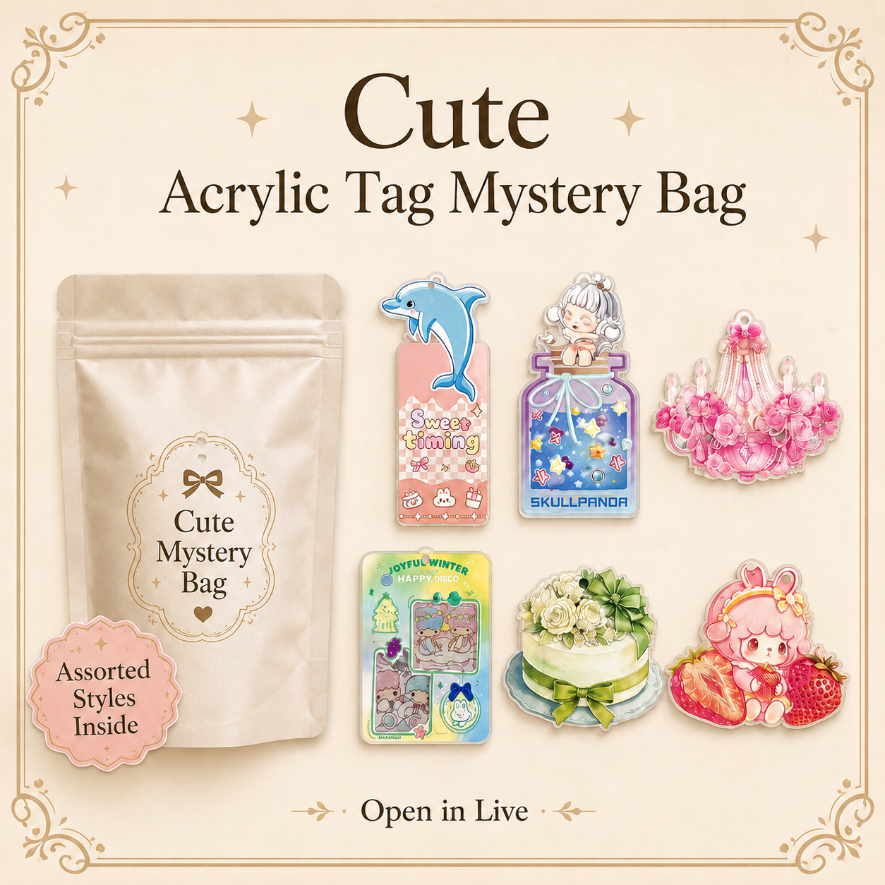 Cute Acrylic Hang Tag Mystery Bag