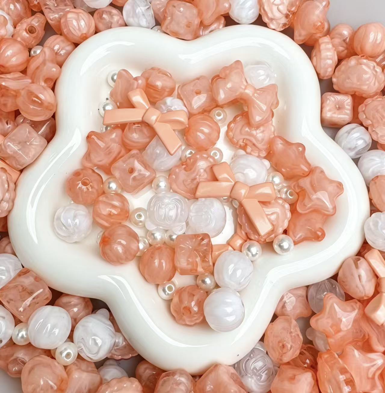 【BOGO】Peach Pearl Bow Mix