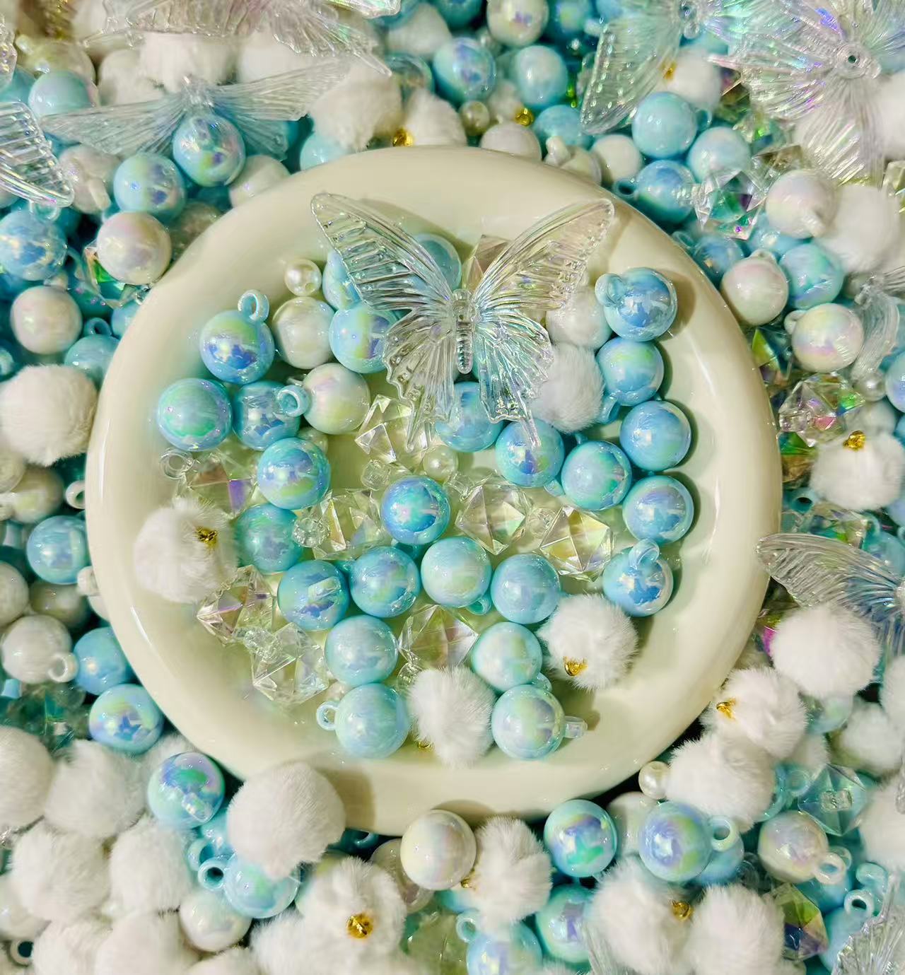 Blue and white car hanger mix