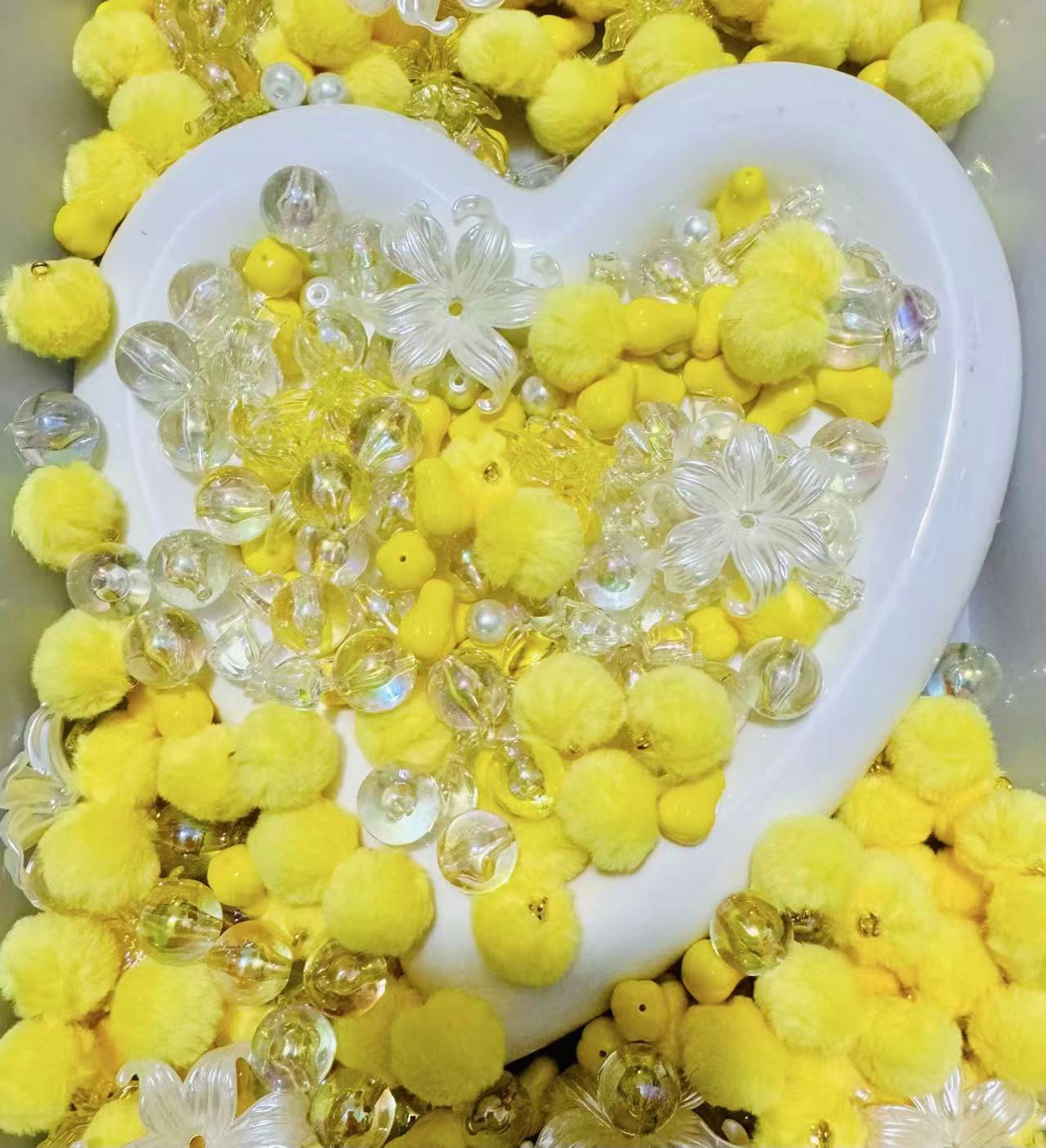 Yellow Plush Car Hanging Beads Mix