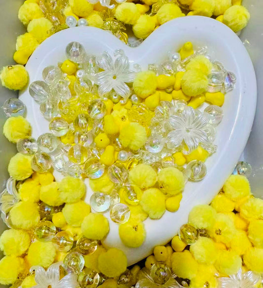 Yellow Plush Car Hanging Beads Mix