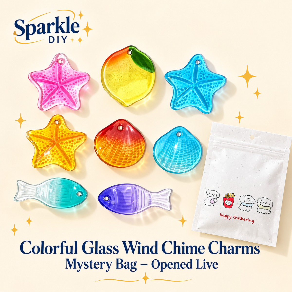 Colorful Glass Wind Chime Charms Mystery Bag – Opened Live