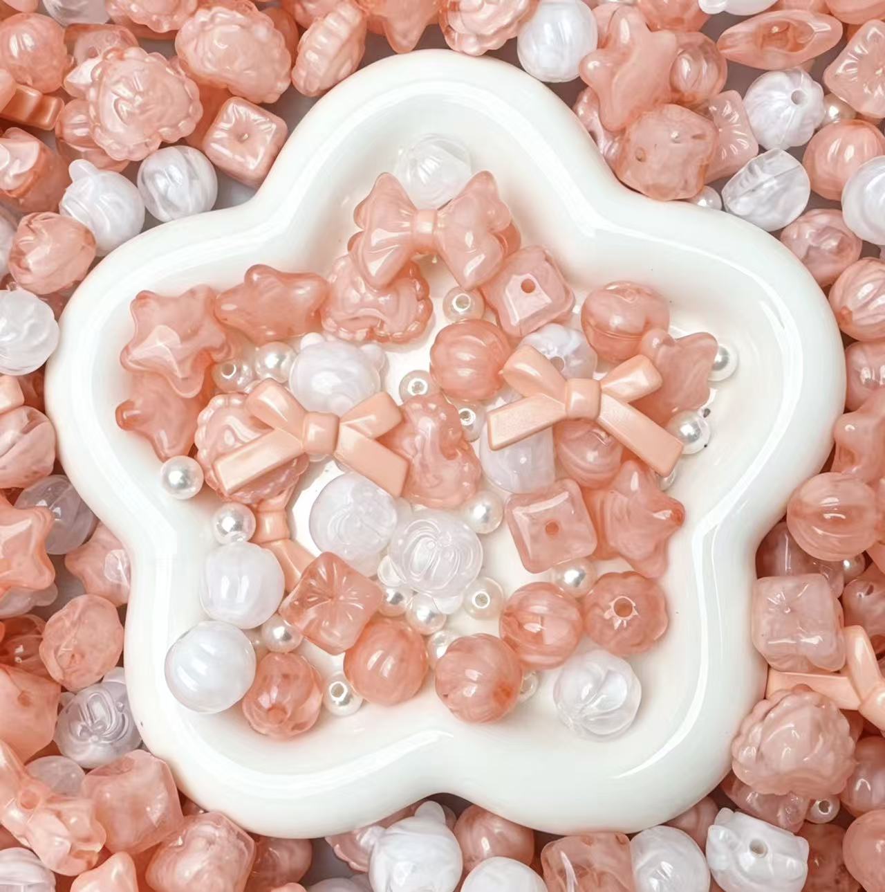 【BOGO】Peach Pearl Bow Mix