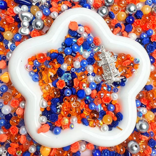 Indigo Coral Carnival Bead Mix