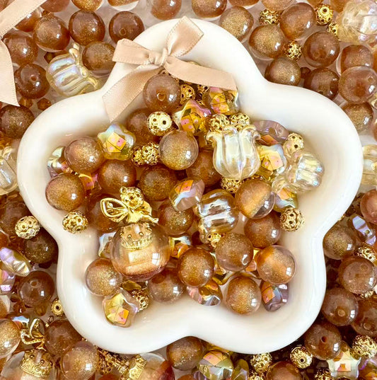 Brown Sparkle Beads Mix