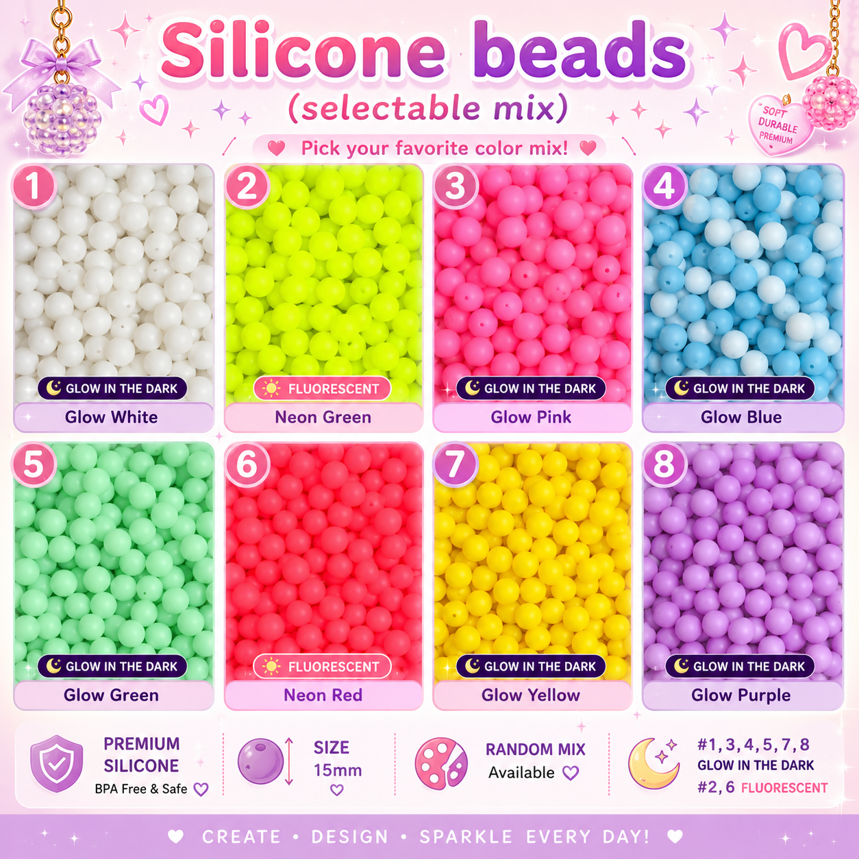 Silicone beads(selectable mix)