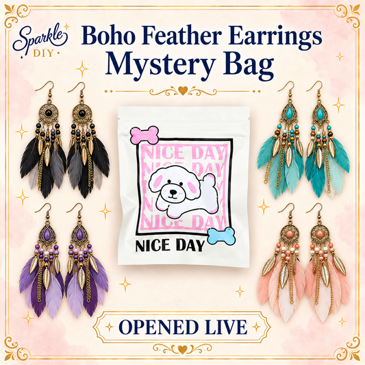 Boho Feather Earrings Mystery Bag – Opened Live