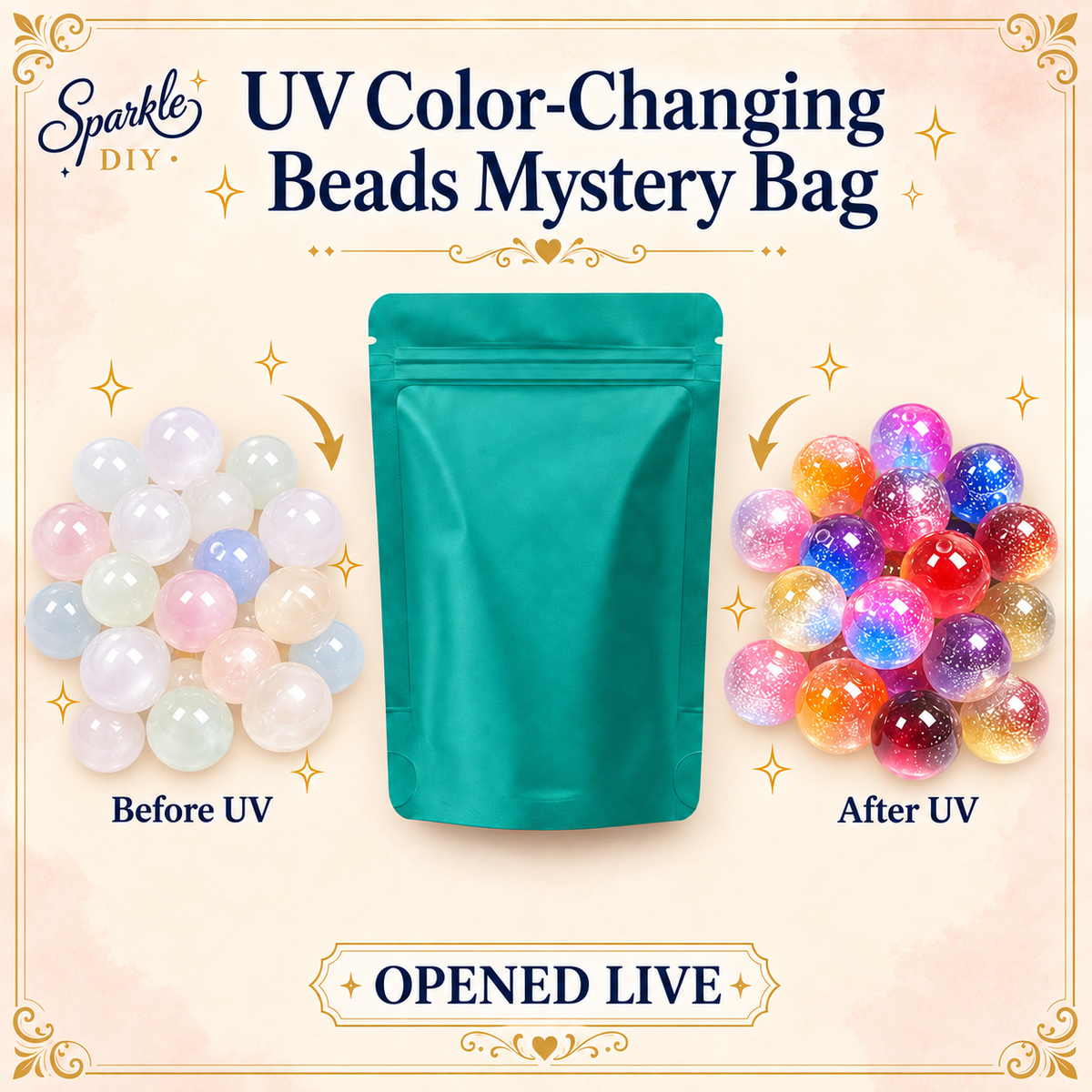 UV Color-Changing Beads Mystery Bag – Opened Live