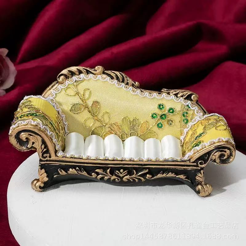 Luxurious black princess necklace display sofa