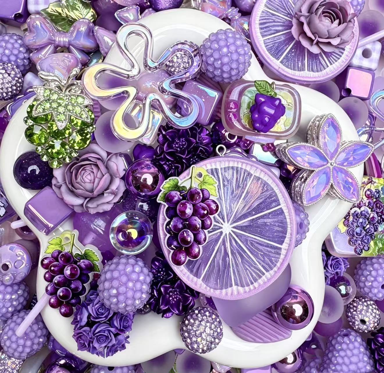 Grape Blossom Phone Charm Mix