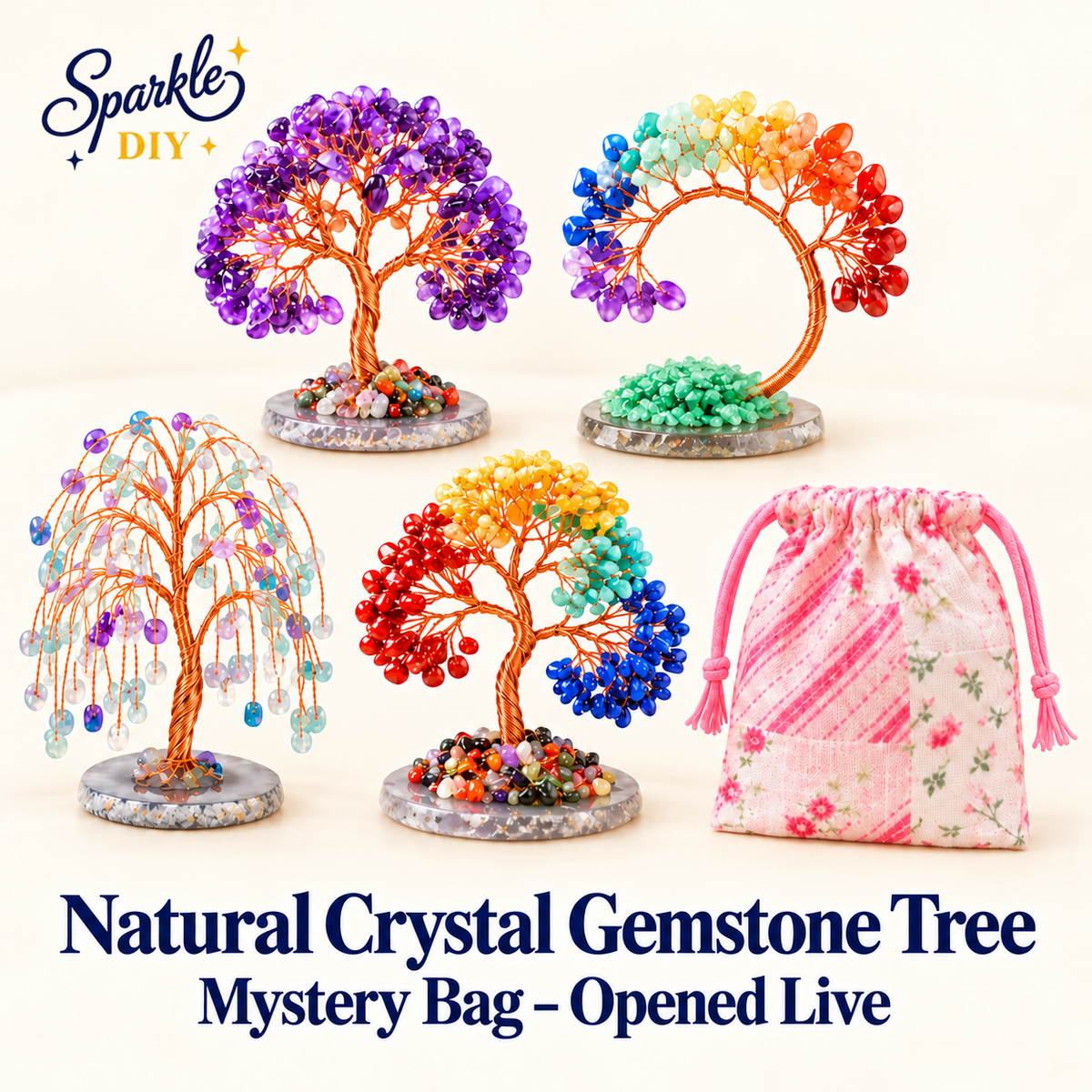 Natural Crystal Gemstone Tree Mystery Bag – Opened Live