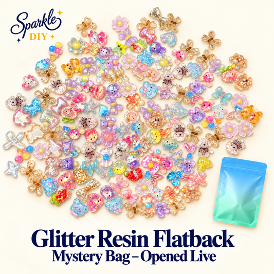 Glitter Resin Flatback Mystery Bag – Opened Live
