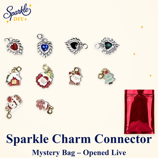 Sparkle Charm Connector Mystery Bag – Opened Live — original product cutouts and original own-product mystery bag