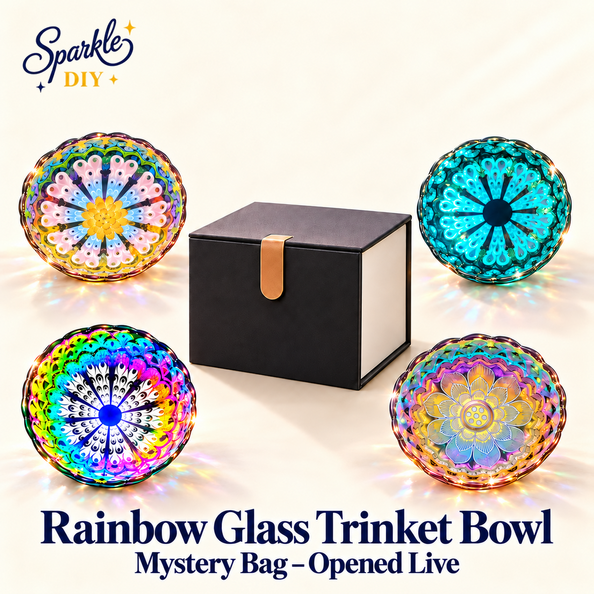 Rainbow Glass Trinket Bowl Mystery Bag