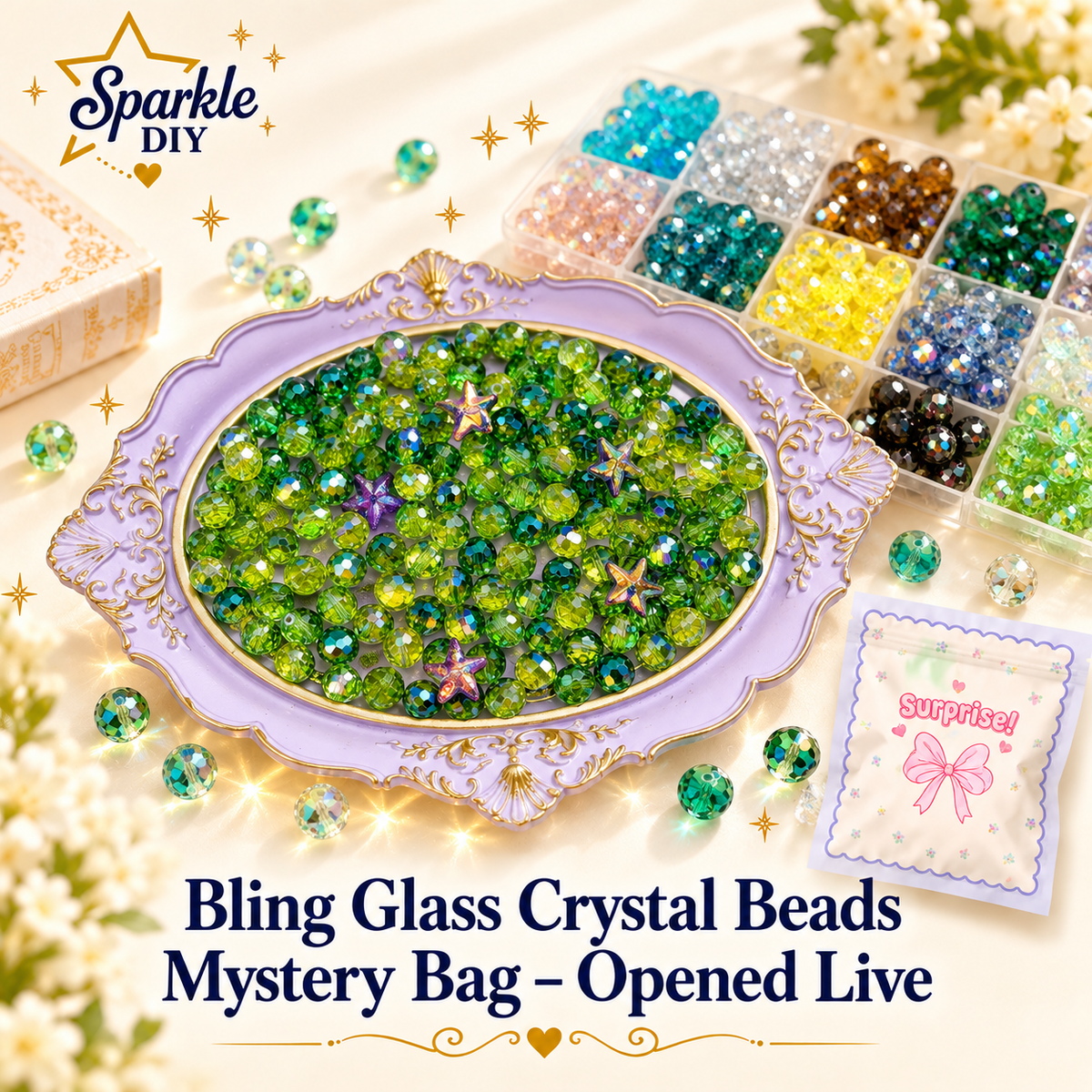 Bling Glass Crystal Beads Lucky Bags -- Open in Live