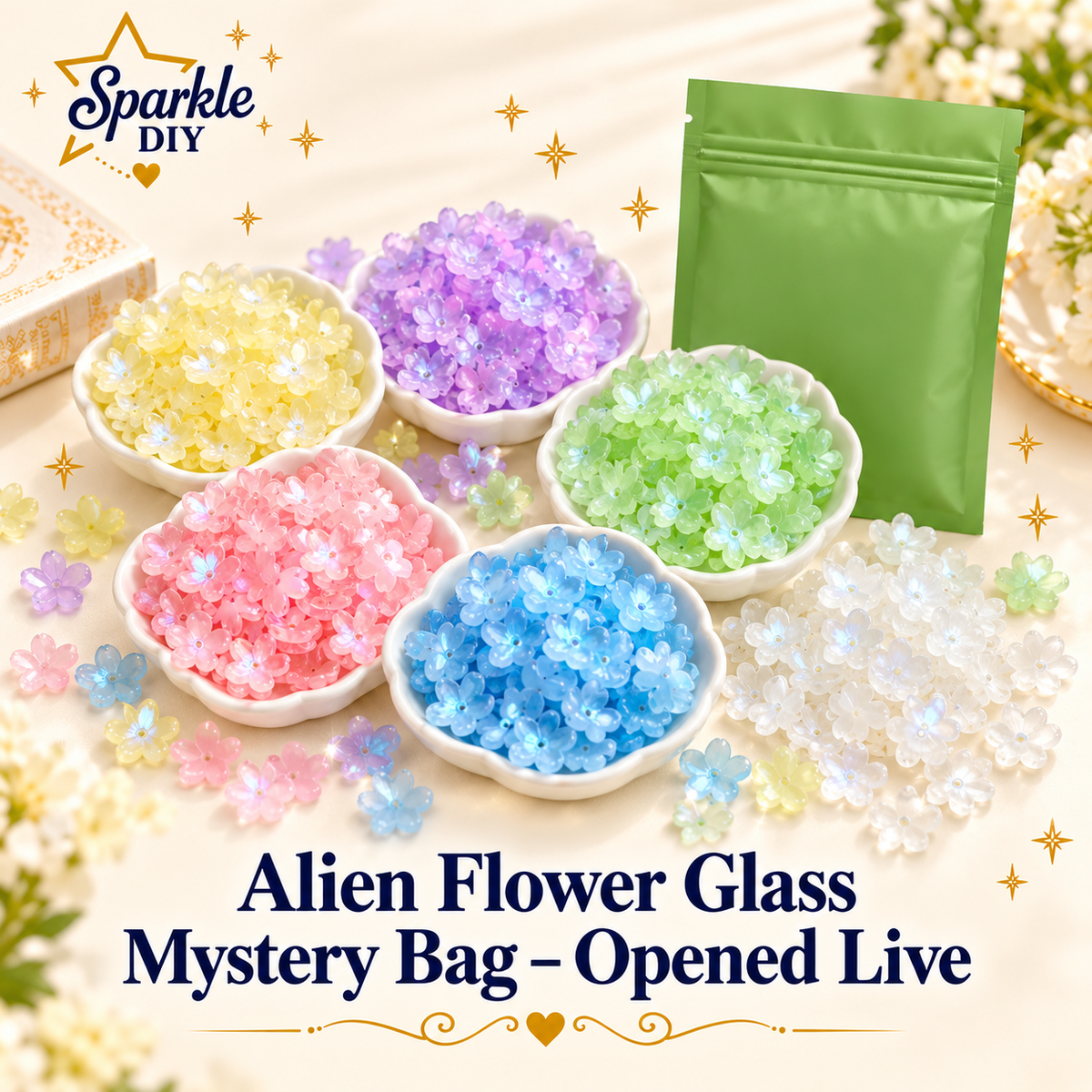 DIY Alien flower glass Lucky Bags- Open in Live