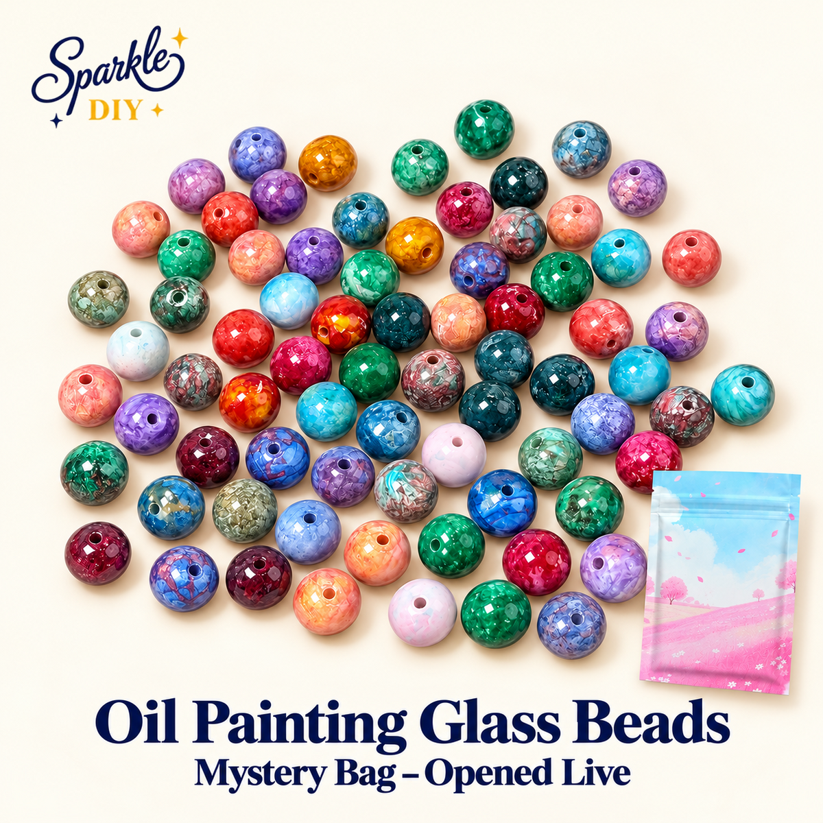 【New 💖】oil painting glass beads Blind Bags- Open in live