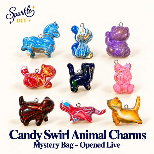 Candy Swirl Animal Charm Blind Bag - Open in live