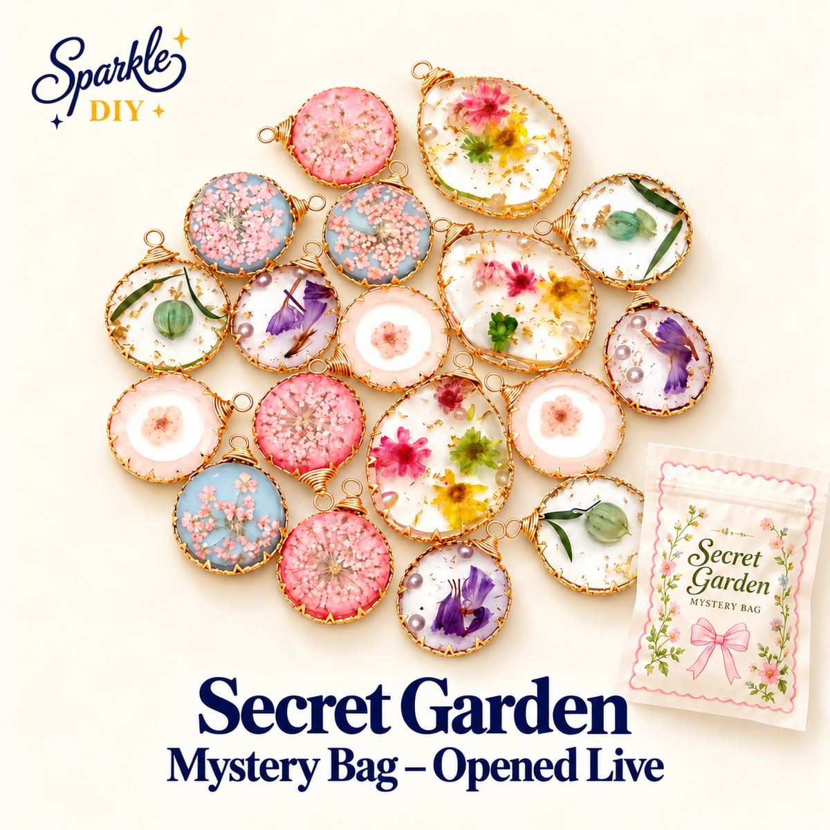 Secret Garden Mystery Bead & Charm Bag- Open in live