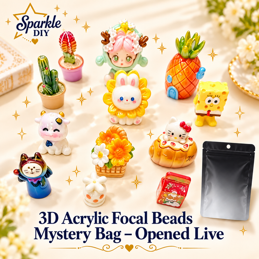 3D Acrylic Focal Beads Mystery Bag – Opened Live